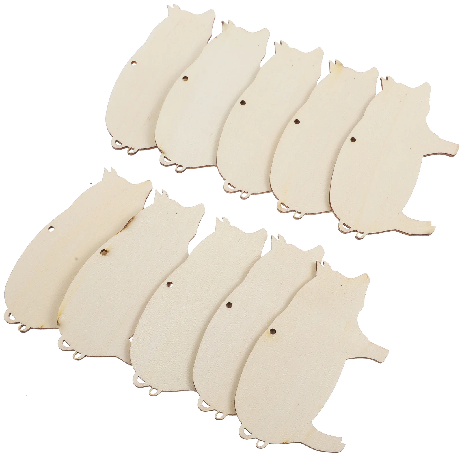 

10pcs Pig Shape Wood Pig Wooden Cutout Shape Blank Wood Gift Tags Blank Wooden Label Tags Unfinished Wood Tags with Ropes for Wi