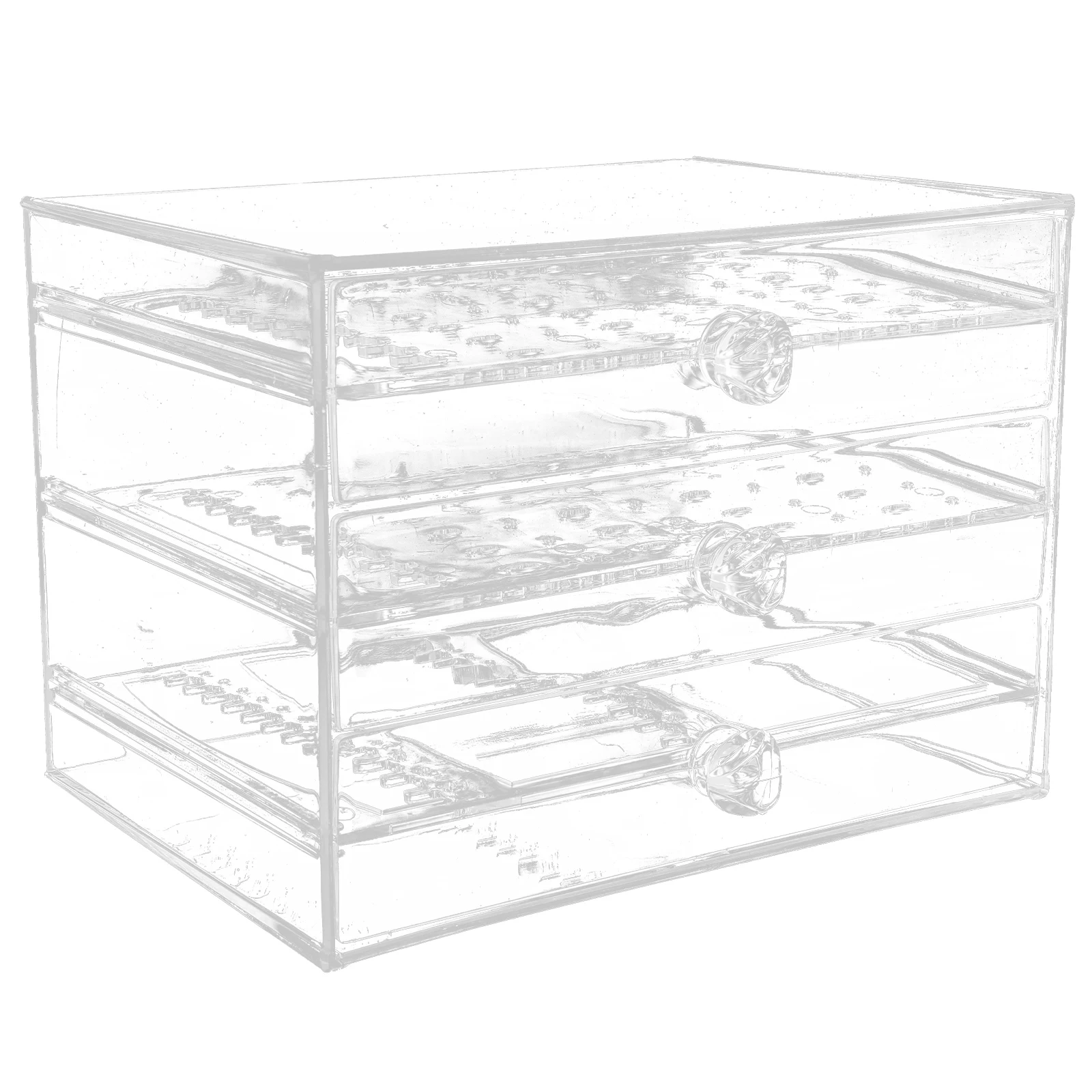 

Acrylic Earring Storage Container Organizer Clear Box for Small Jewelry Transparent Display Bedroom Dust-Proof Durable