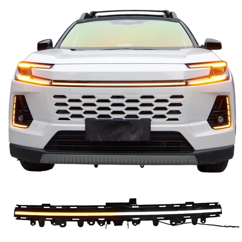Through lamp Rear Center Car Light for Toyota RAV4 2026 engine hood light grill lamp Daytime Running Light Turn signal