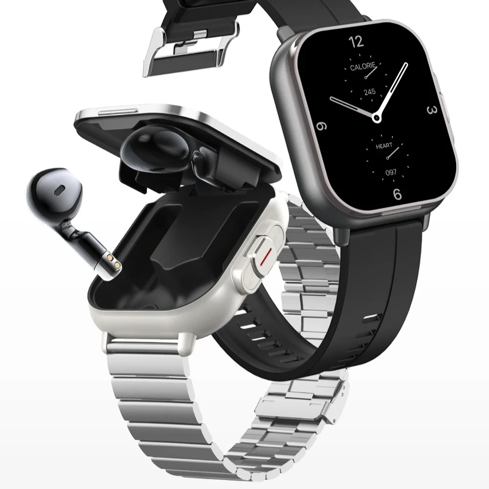 New 2 in 1 Smart Watch With Earbuds Smartwatch TWS Bluetooth Earphone Heart Rate Blood Oxygen Monitor Sports Watch