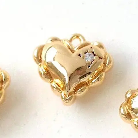 

1pcs Copper-plated Gold Smooth Lace Zircon Love Peach Heart Pendant Charms For Jewelry Making DIY Bracelet Accessories Findings