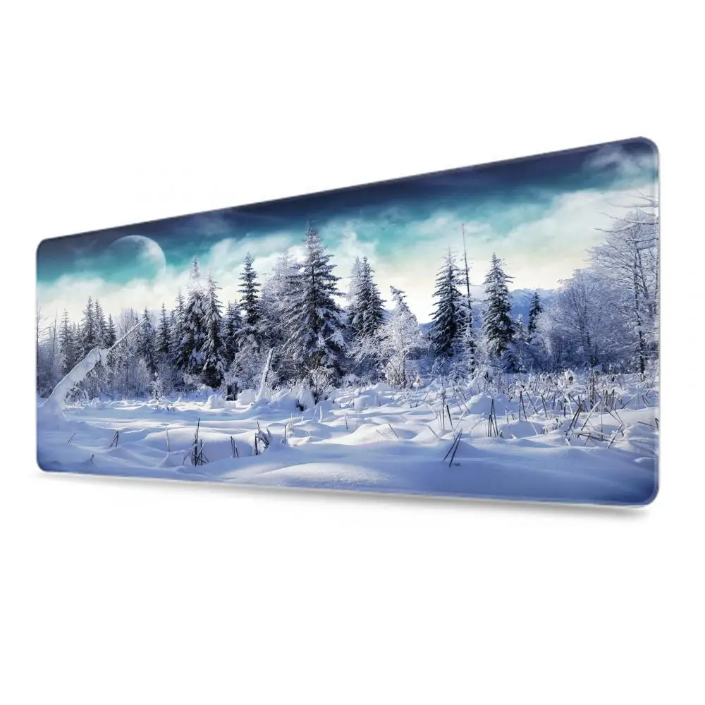 Mouse Pad Gamer Computer New Custom Home Keyboard Pad Mouse Mat Desk Mats Laptop Carpet Anti-slip Mice Pad Forest Snow Scene