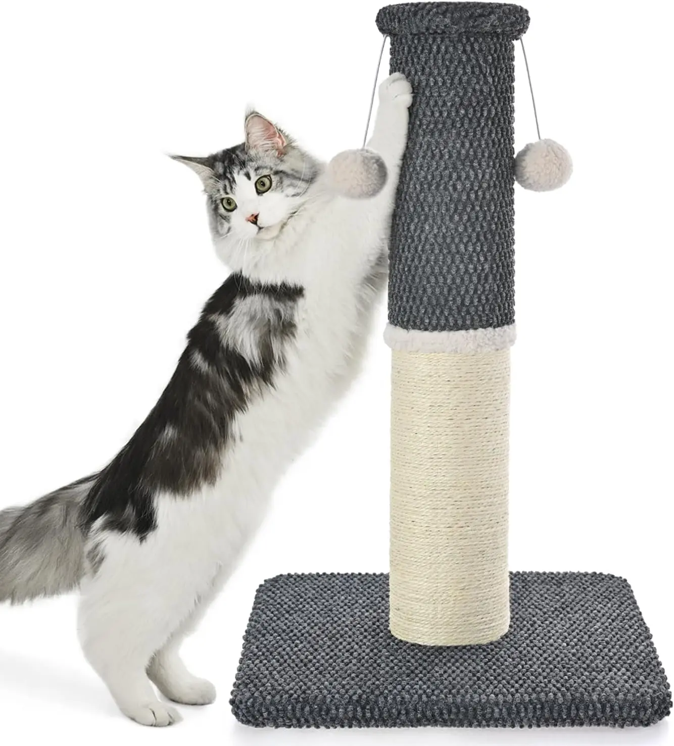 

Made4Pets Tall Cat Scratching Post, Heavy Duty and Thicker Scratching Posts for Indoor Cats Adults, 23.6" Natural Sisal