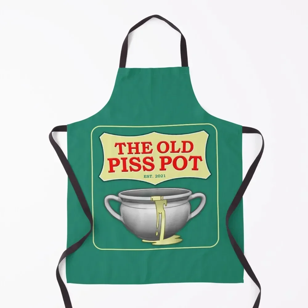 

THE OLD PISS POT (GREEN BACKGROUND) Apron For Women Kitchens Accessories Kitchen Things kitchen jacket woman Apron