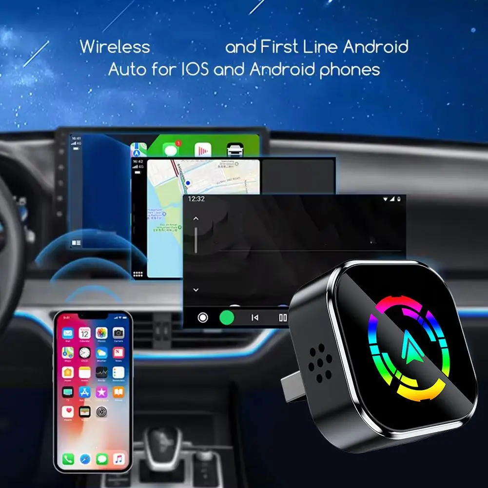 Car-to-Car Interconnect Box 2 In 1 Car Smart Wireless Intelligent USB Adapter Accessories Connect Portable Car H1S2