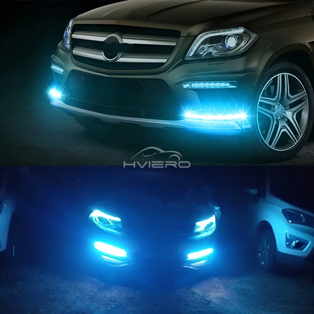 1pcs Car Daytime Running Light 12V Flexible Turn Signal Daylight Lens 6LED Waterproof DRL White HeadLamp Parking Bulb Fog Lamp