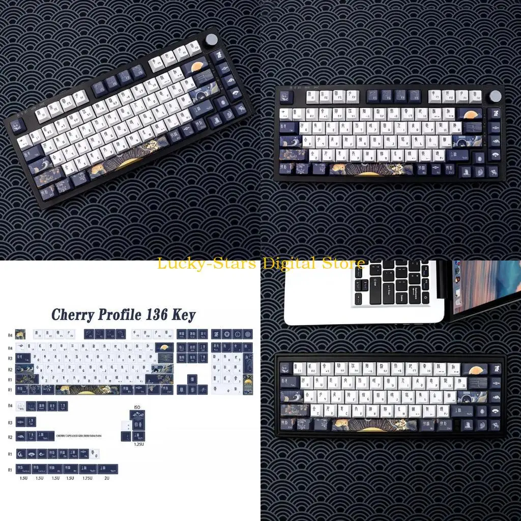 

T3EE Thick PBT Dye-SUB Cherry Keycaps 136 Keys Keycap Theme For 61/68/75/84/980/104/108 Game Mechanical Keyboard Keycap