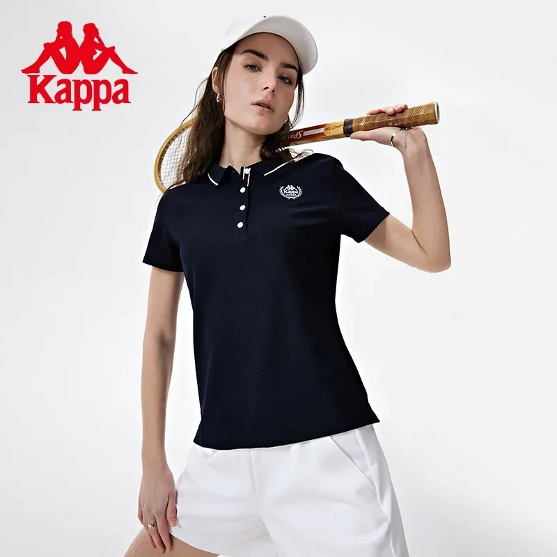 Kappa-Camisas polo de manga curta feminina, esporte de verão, lazer, camiseta coreana, simples respirável, marca de luxo, novo, 2022