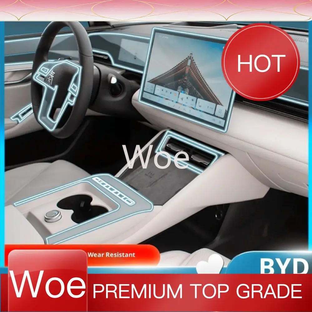 Woe For 2025 BYD Qin L EV TPU Screen Protector, Pre-Cut Dashboard & Paint Protection Film, Complete Electric Sedan Modification