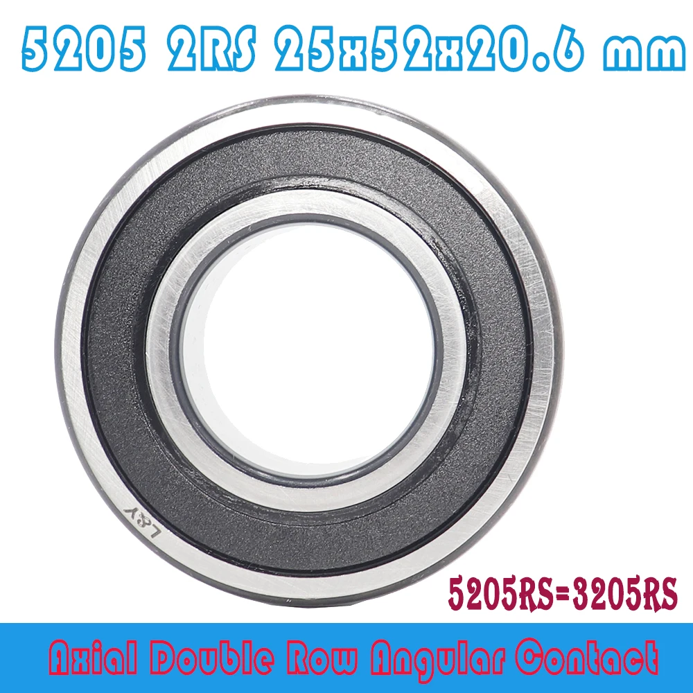 

5205 2RS Bearing 25 x 52 x 20.6 mm ( 1 PC ) Axial Double Row Angular Contact 5205RS 3205 2RS 3056205 Ball Bearings