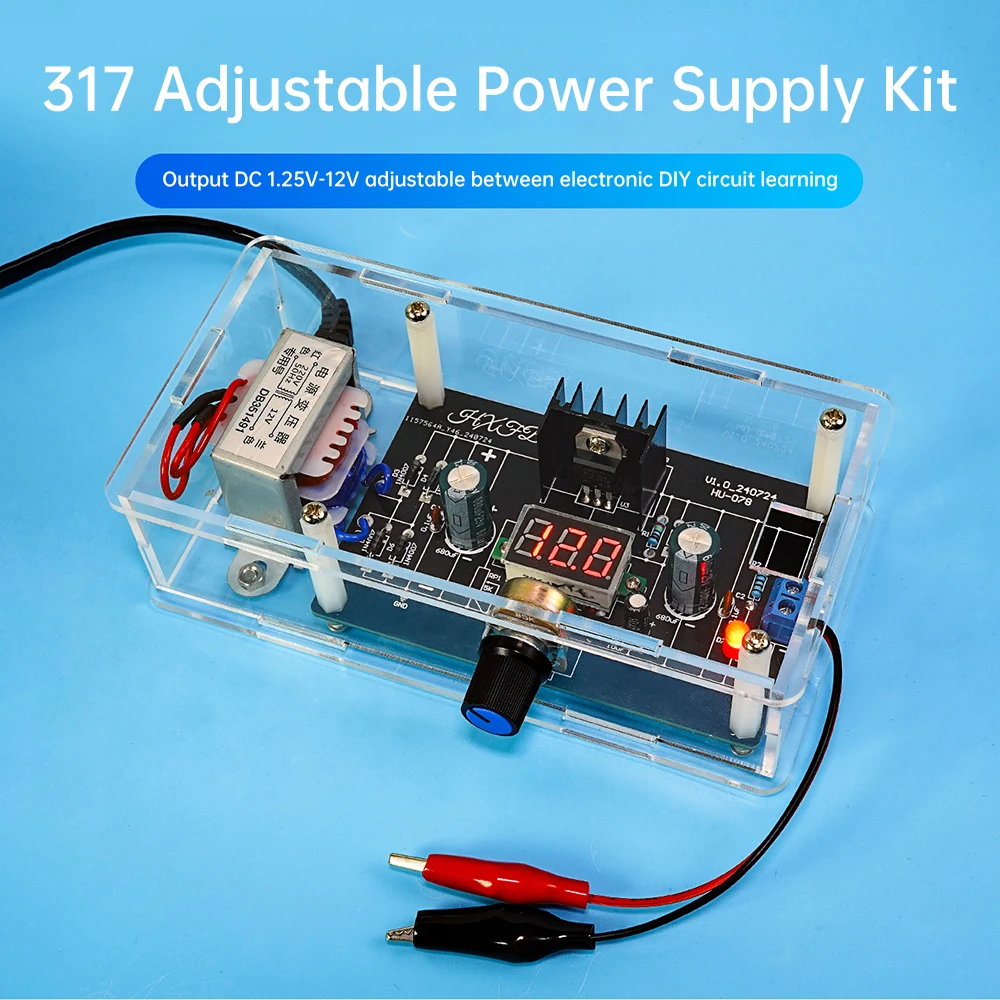 LM317 regulowany zasilacz napięciowy zestaw do samodzielnego montażu 110V 220V do 1.25V-12.5V moduł zasilacza obniżającego napięcie płytka drukowana spawanie elektroniczne