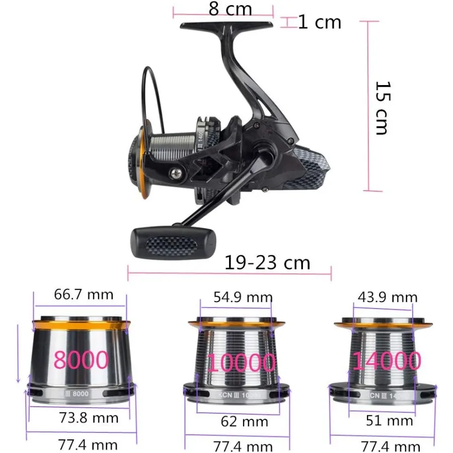 بكرات الصيد الغزل 8000 10000 14000 سلسلة بكرة المياه العذبة المياه المالحة BigGame تصفح الصيد 12 + 1 الفولاذ المقاوم للصدأ BB 70 رطل ماكس Dra #2