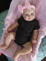 50CM  Reborn Baby Doll Toddler Real Soft Full Body Vinyl Silicone Touch Maddie with Hand-Drawing Hair High Quality Handmade Doll