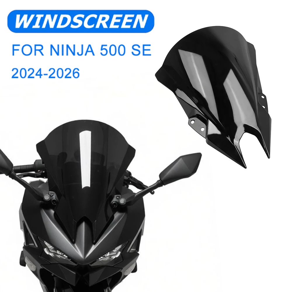 

Для Kawasaki NINJA 500 SE NINJA500 2024-2026: Двойное высокое ветровое стекло-«пузырь», аксессуары для мотоциклов, дефлектор обтекателя