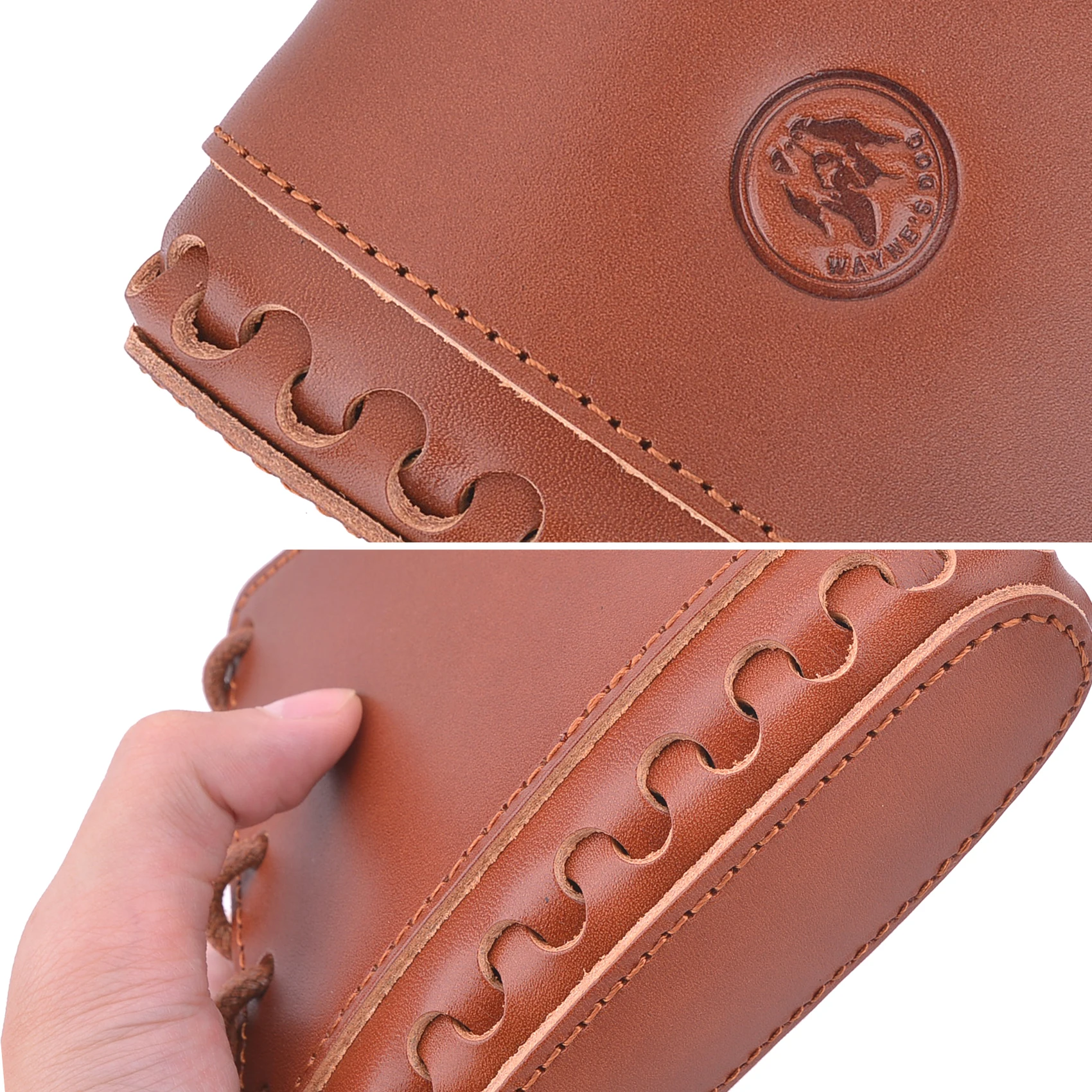 Imagem -05 - Wayne Dog-full Grain Leather Rifle e Shotgun Recoil Pad Capa de Caça Extensões Cheek Pad Marrom e Preto Novo