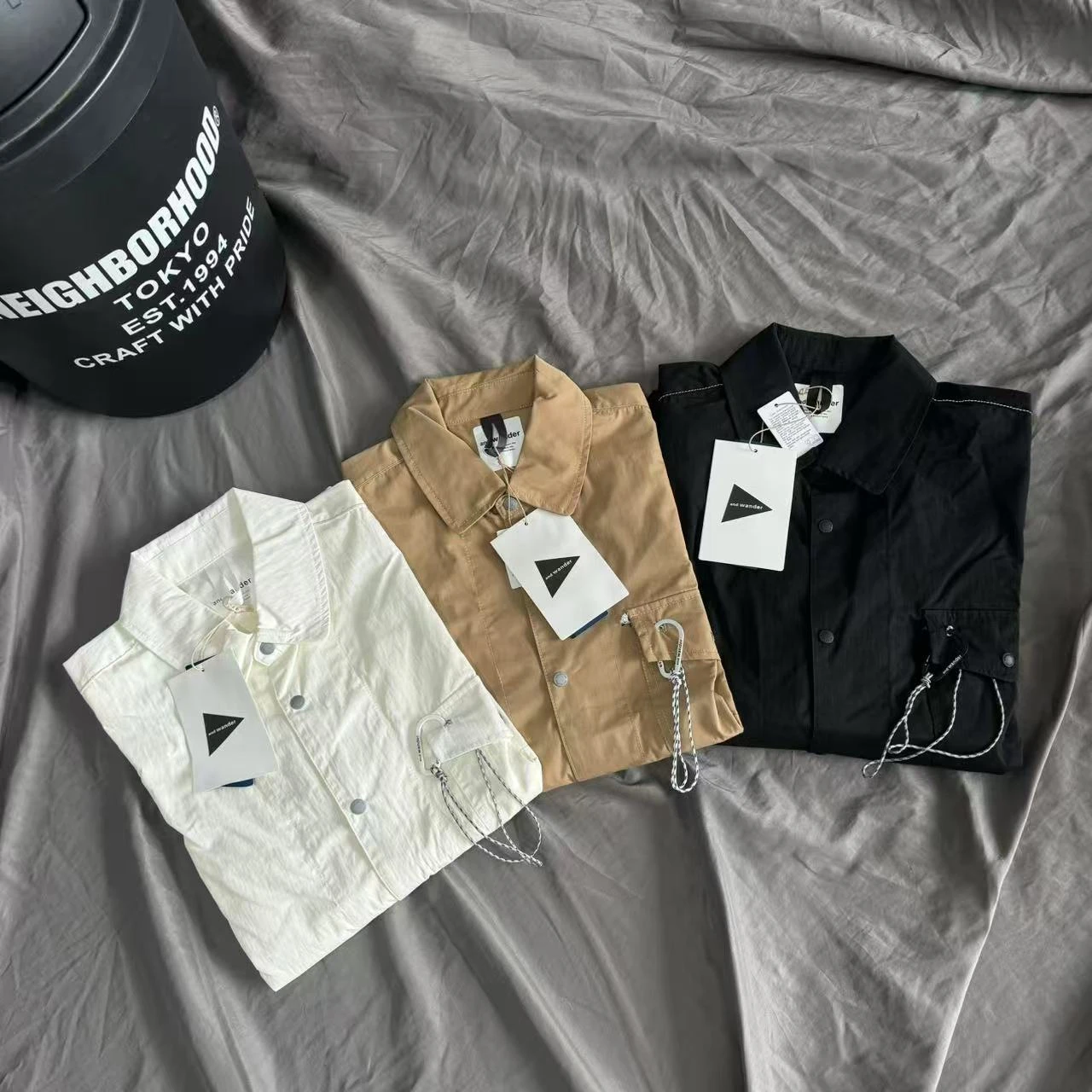 And Wander Japanese Techwear Quick Dry Long Sleeve Shirt Men Women Oversized Lightweight Jacket Urban Streetwear Tops