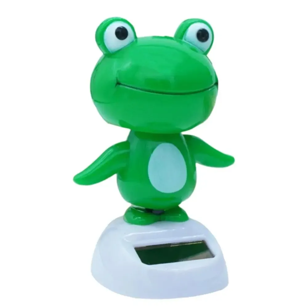 1Pcs New Solar Powered Dashboard Ornament Cute Unique Funny Bobble Head Frog Plastic Animal Frog Accessories Auto Interior