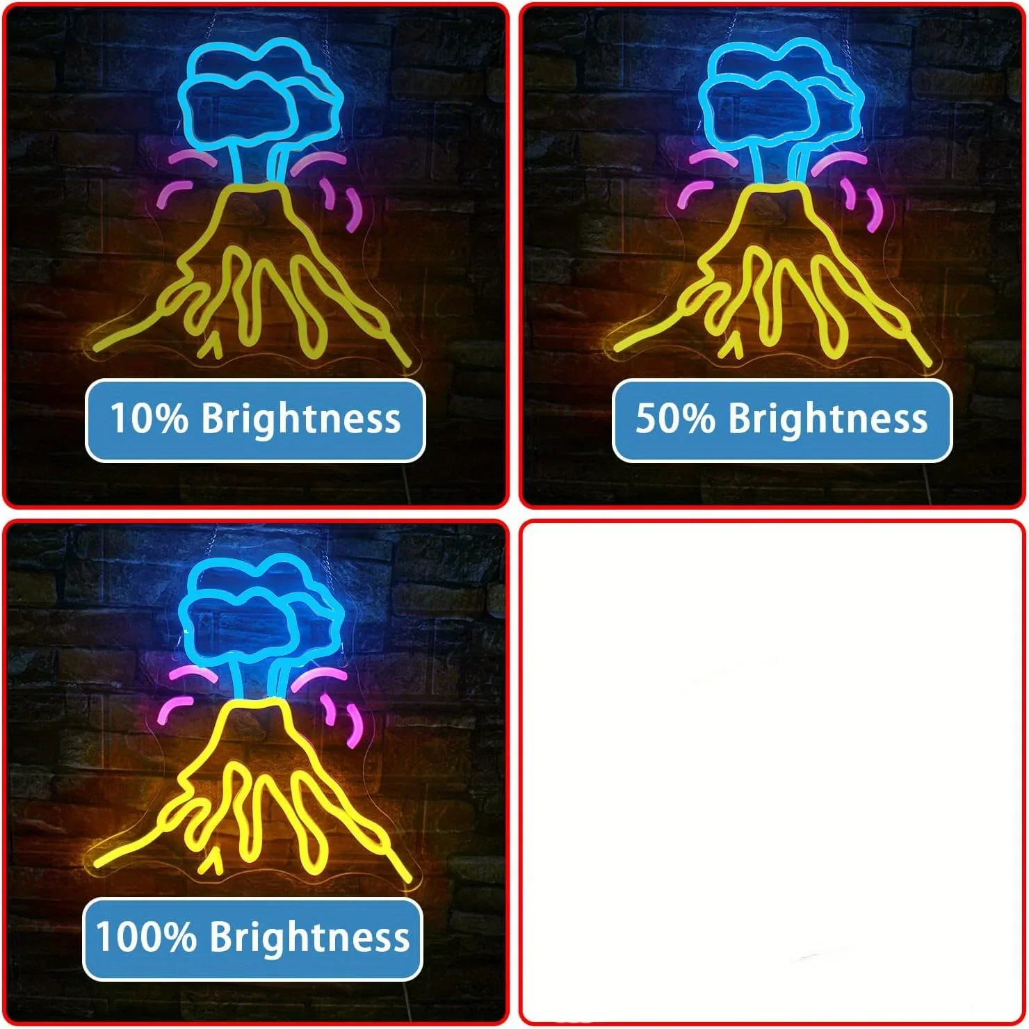 Volcano Neon Sign Fun Neon Sign for Wall Decoration USB Mountain Led Sign for Hotel Led Gamer Neon Sign Game Room Bar Club Decor