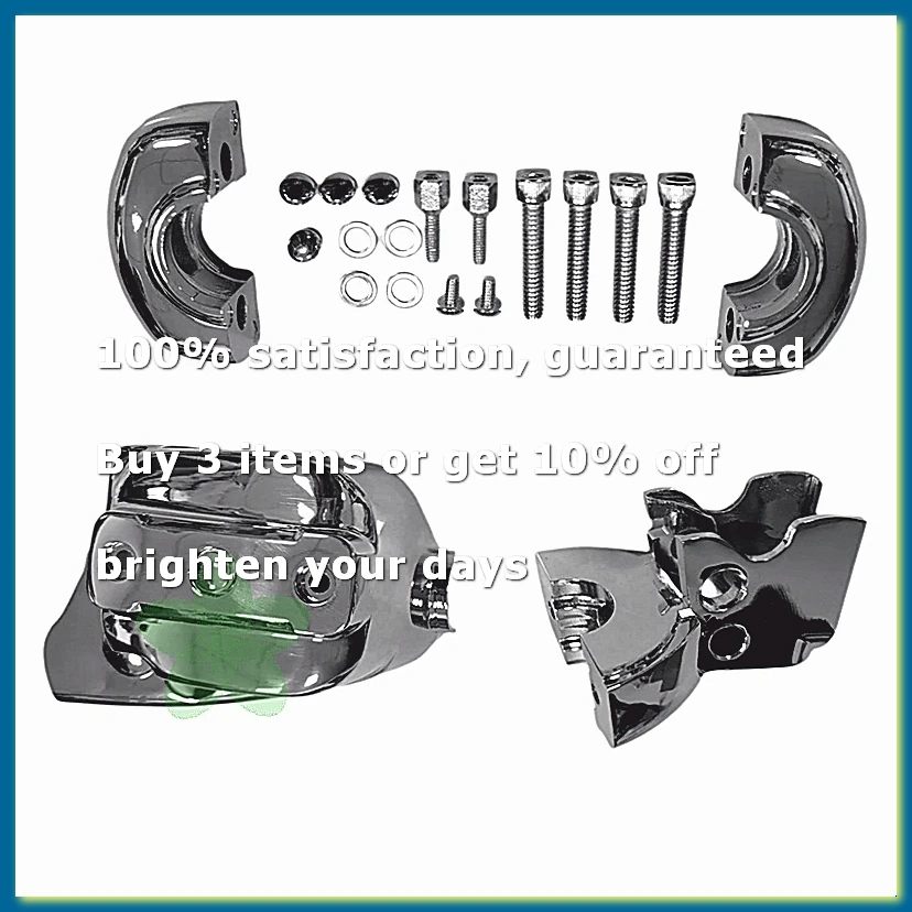 Chrome Handlebar Control Dress-Up Cover Kit for 96-14 Softails 96-17 Dynas 96-03 Front Clutch Handle Bar Cover