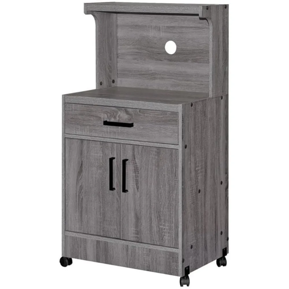 حامل ميكروويف Shelby Kitchen الخشبي الرمادي من Better Home Products