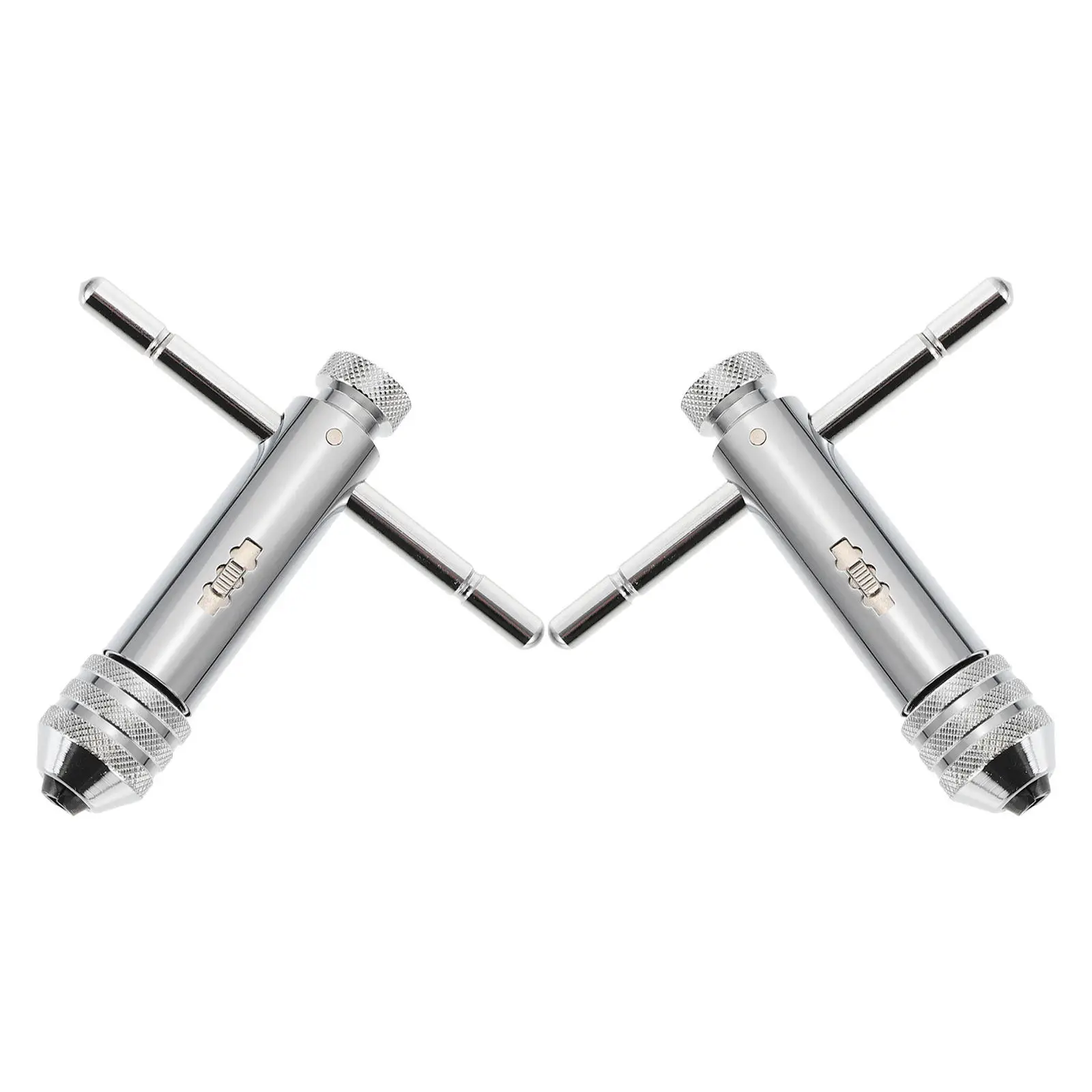 2Pcs Adjustable Ratcheting Tap Wrench Set Manual Threading Tool M5-M10 Metal Hand Tapping Wrench for Metal Rethreading Repair
