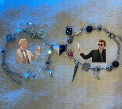 Good Omens inspired couple bracelets, good omens, aziracrow, crowley, aziraphale, good omens merch , good omens pin, magnetic br