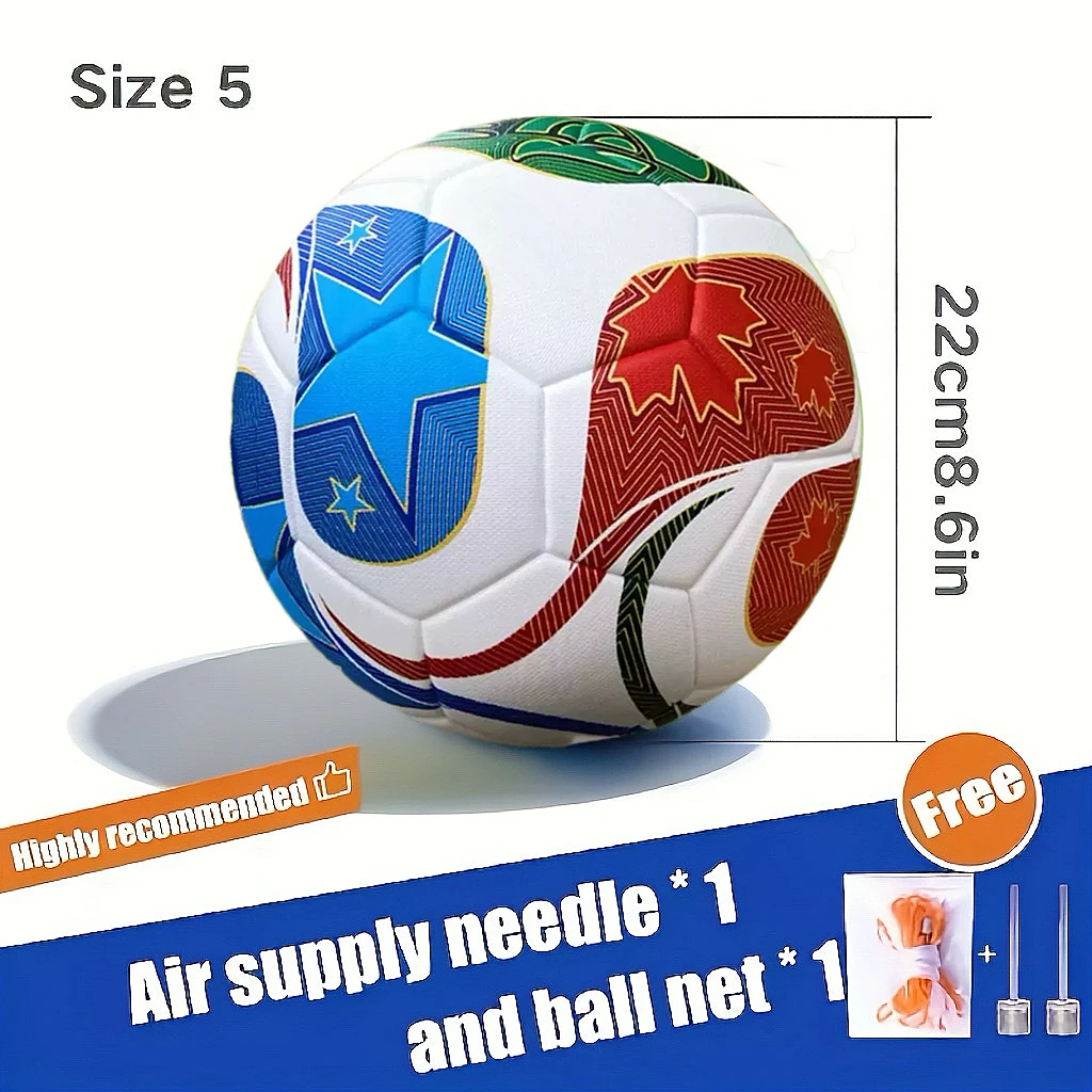 

2026 Высококачественный футбольный мяч стандартного размера 5 для молодежи и взрослых, тренировок и соревнований, бесшовный водонепроницаемый футбольный мяч