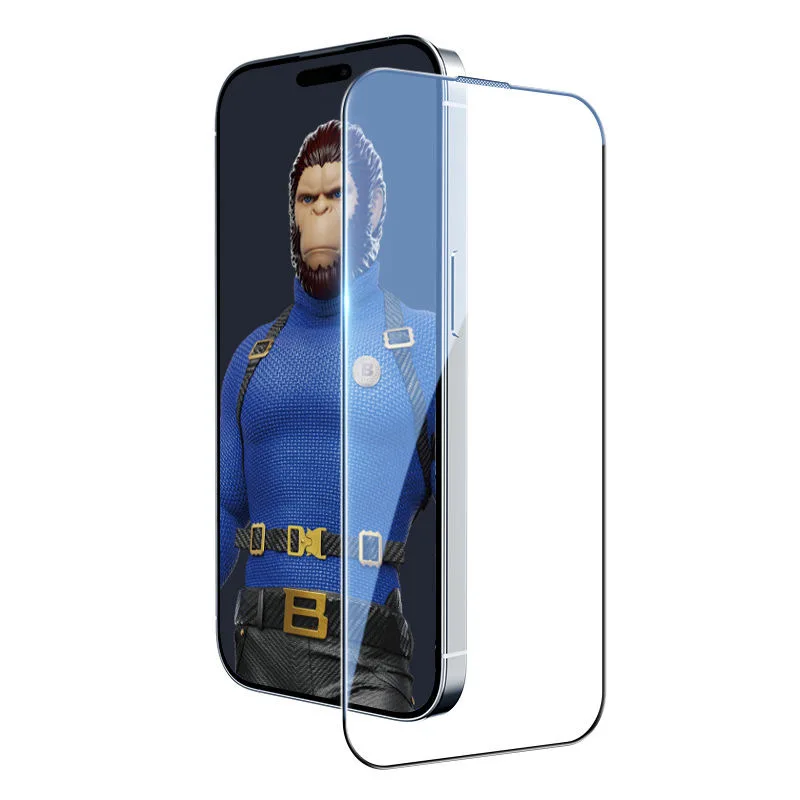 blueo Crystal for iPhone 15 PRO MAX locator tempered film iPhone 15 Pro full screen high-definition anti drop film