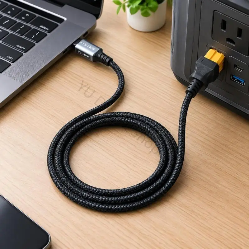 96BA 140W USB C to XT60F Power Cord with Thickened Internal Wire for Electronics