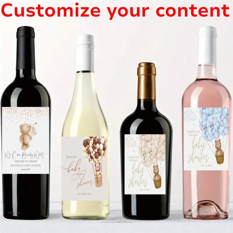 

200 Pcs 29.5x9cm Minimalist Style Red Wine Bottle Stickers Custom Self-Adhesive Wine Label for Small Batch Winery