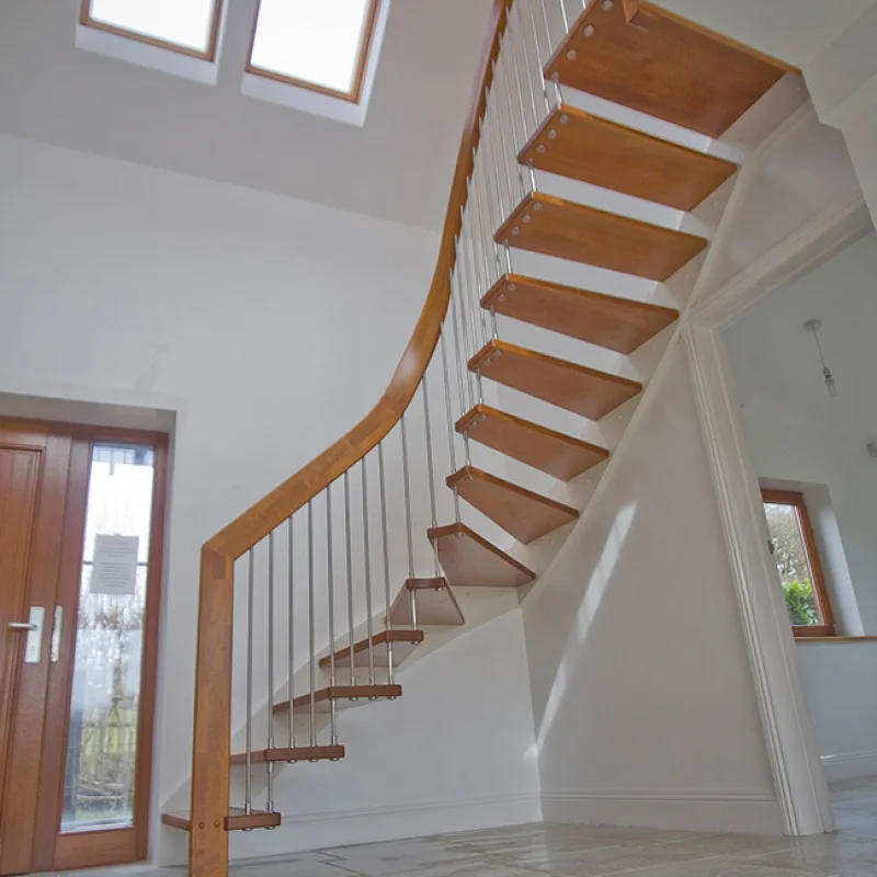 custom.Steel Wood Stairs Design Straight Automatic Attic Stairs