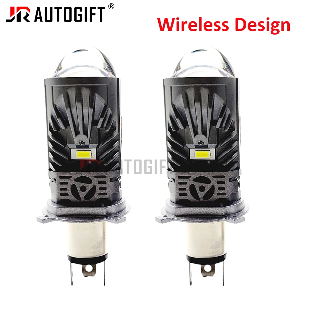 2PCS Dual Len Wireless H4 LED LEN Projector Powerful LED Headlight Bulb Mini Len Automobile 6500K for Car Headlamp Auto Lamp