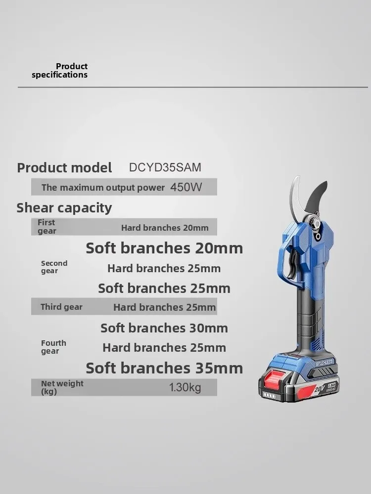 Cordless Electric Branch Cutter, Heavy Duty Tree Pruner for Garden
