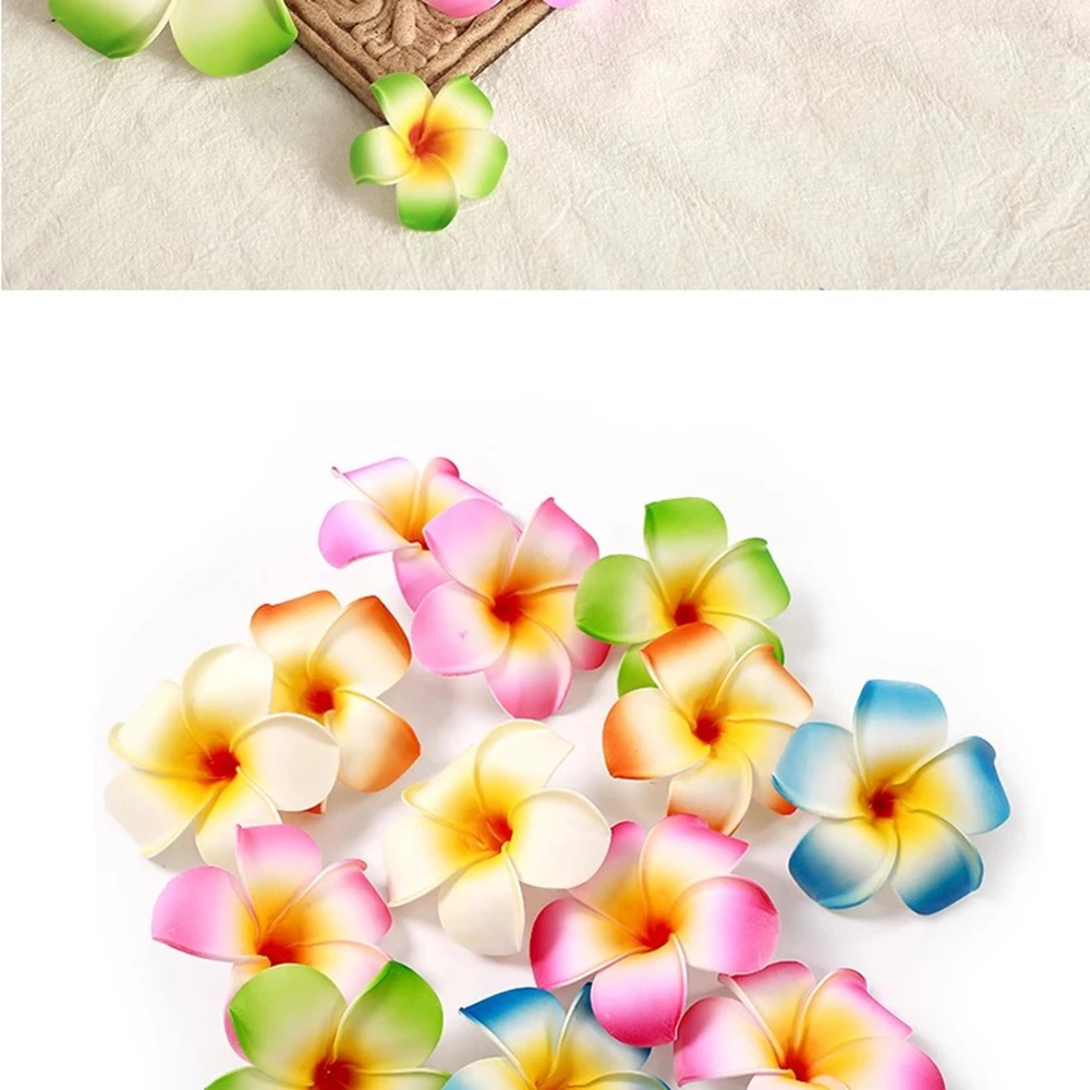 10 teile/los 4/5/6/7/8 cm Plumeria Hawaiian Schaum Frangipani Künstliche Blume Kopfschmuck Blumen hochzeit Party Dekoration – Detail 6