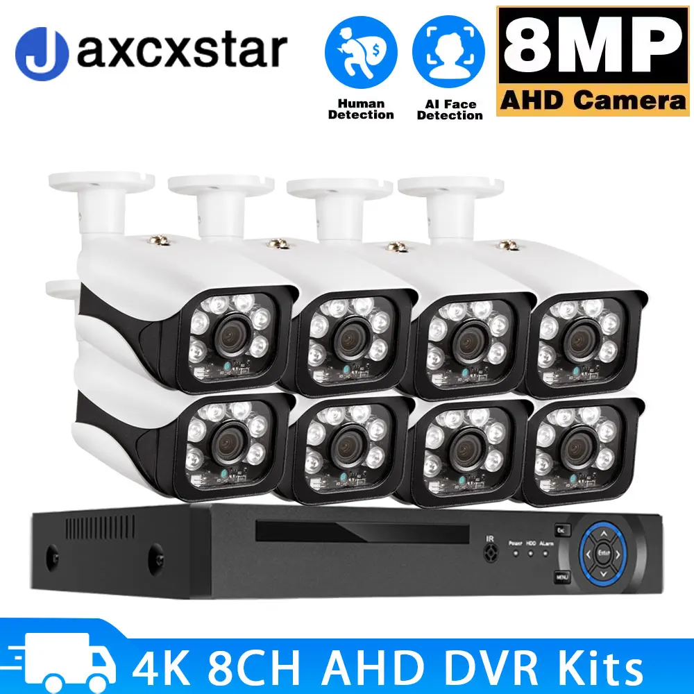 

Outdoor 8MP 4K 8CH security camera system Security set AHD DVR set Camera motion detection video surveillance kit