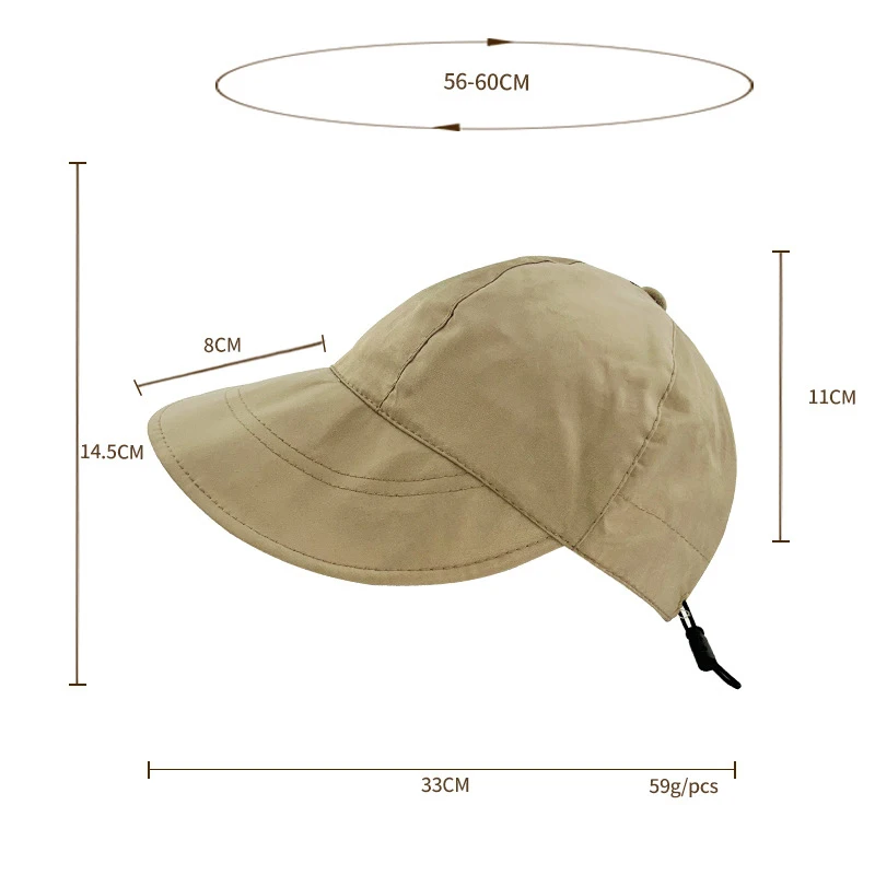 Summer Hats For Women Foldable Baseball Cap Wide Large Brim Sunscreen Beach Caps Female Outdoor Casual Bucket Hat