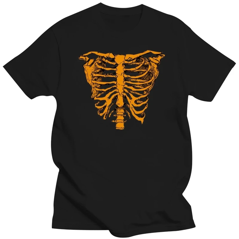 Orange Creepy Rib Cage Men's T-Shirt Quality Print New Summer Style Cotton 2017 New Arrival Fashion Sale 100 % Cotton T Shirt