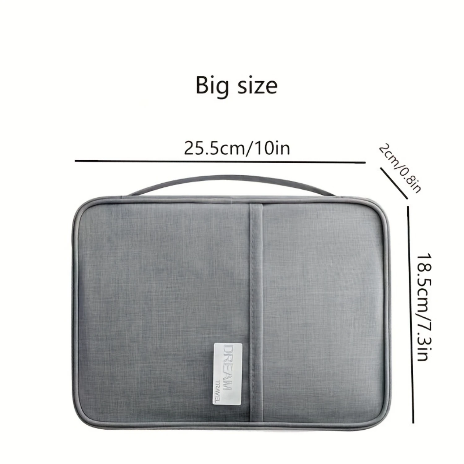 Large-Capacity Document Bag with Bill Clip and Passport Sleeve - Ideal for Travel Organization and Protection