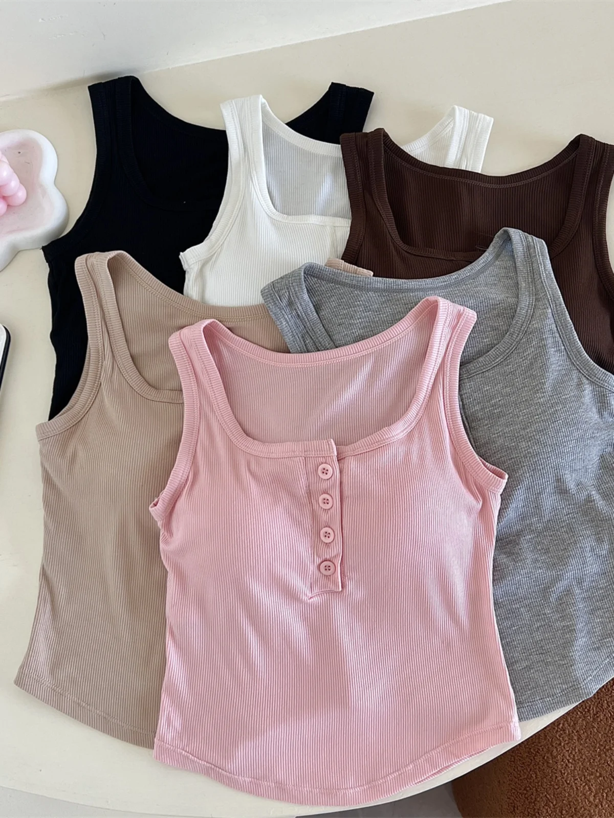 Women's Warm Fleece Lined Vest Autumn Winter Slim Fit Base Layer Shirt Inner Wear Small Strap Tank Top Cold Resistance