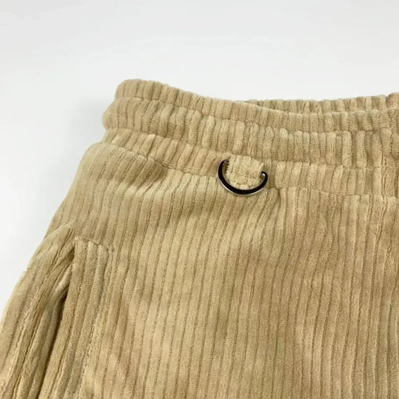 New Japanese Vintage Men's and Women's Loose Fashion Corduroy Casual Trousers Heavy Industry Embroidery Pants