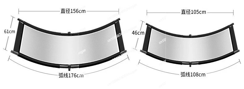 Aluminum alloy U-shaped curved mirror arc eye line light supplement artifact photographic mirror, silver, gold and black in one