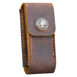 Handmade Genuine Leather Scabbard Case for  Fisherman, Folding Tool CoverCamper, Hiker, 91mm, Climber, Spartan