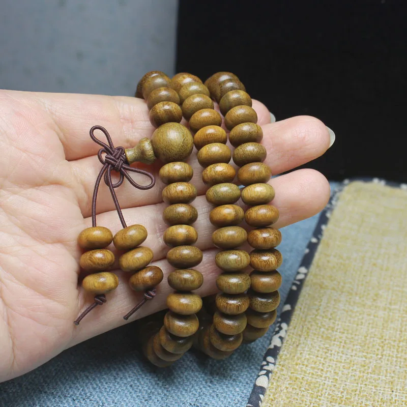 Green Sandalwood Abacus Beads 10*6mm Bracelet Piece Beads with Fragrance Prayer Beads Small Gifts