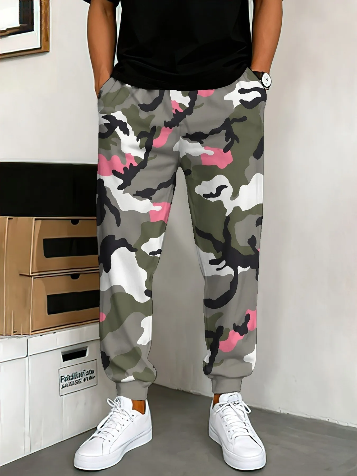 2026 Autumn and Winter New Street Fashion Casual Comfortable and Versatile 3D Pattern Printed Men's Pants