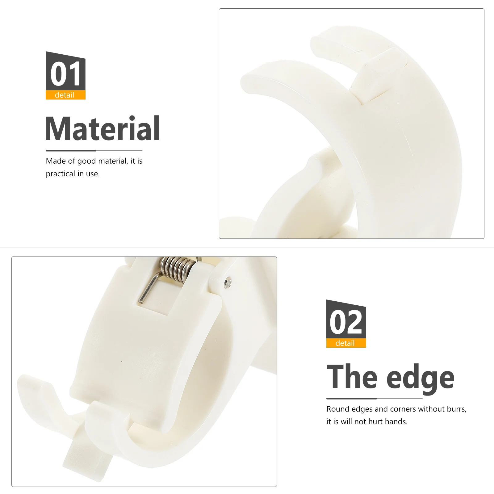 

2 set Curtain Rod Brackets Multi-Functional Adhesive No Drill Wall Mount Abs Corrosion Resistant Easy Install Sturdy