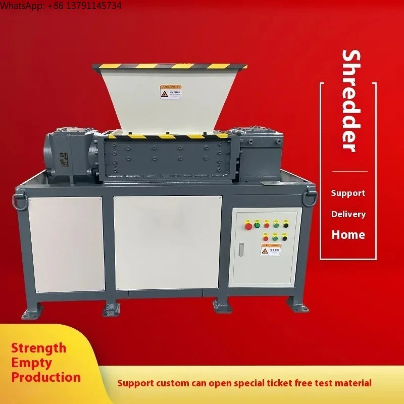 Industrial Crusher Copper Aluminum Iron Composite Metal Scrap Tire Cardboard Fabric Shredder Battery Crusher