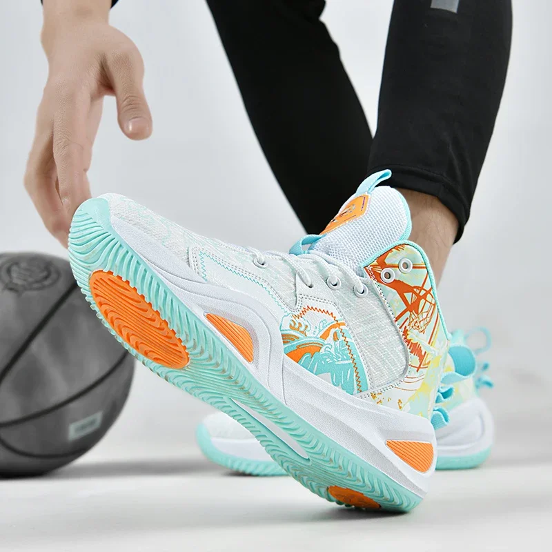 2025,คู่รองเท้าบาสเก็ตบอลสําหรับผู้ชายและผู้หญิงกีฬาการฝึกอบรมรองเท้าชายรองเท้าผ้าใบเทนนิสลื่นบาสเกตบอล