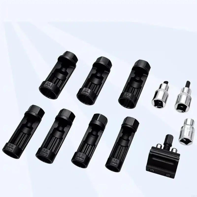 Suspension Strut Nut Removal Tool Set, Shock Strut Removal with Square‑Drive Service Heads, Heavy‑Duty Steel H9EE