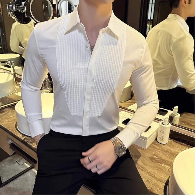 

Новая классическая рубашка Tastar для жениха, свадебная рубашка с длинным рукавом, приталенная рубашка, модная мужская повседневная рубашка для вечеринок, деловой фрак