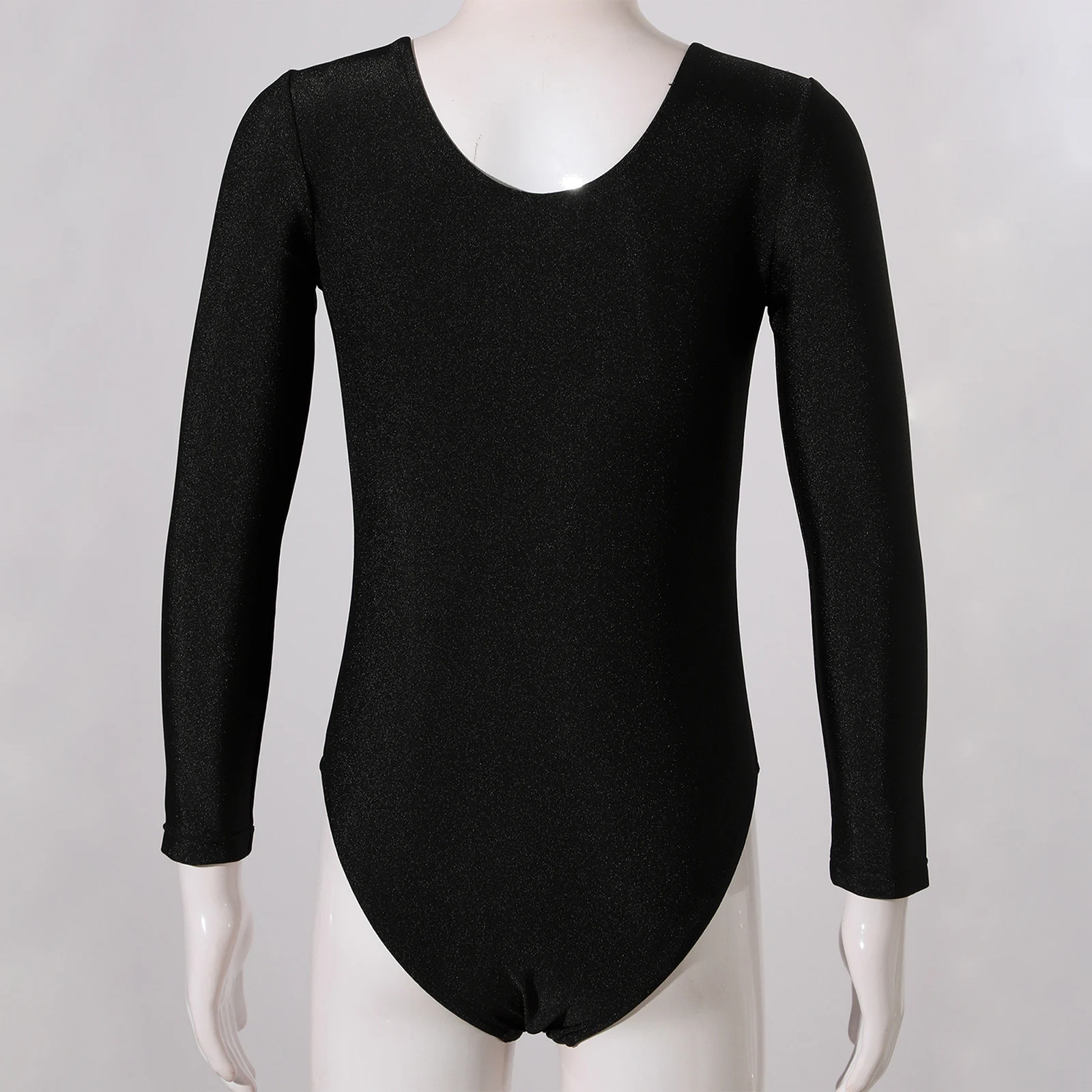 3피스 어린이 소녀 체조 댄스 복장 긴 소매 메탈릭 샤이니 레오타드+샤이니 라인스톤 메탈릭 탱크 크롭 탑+반바지